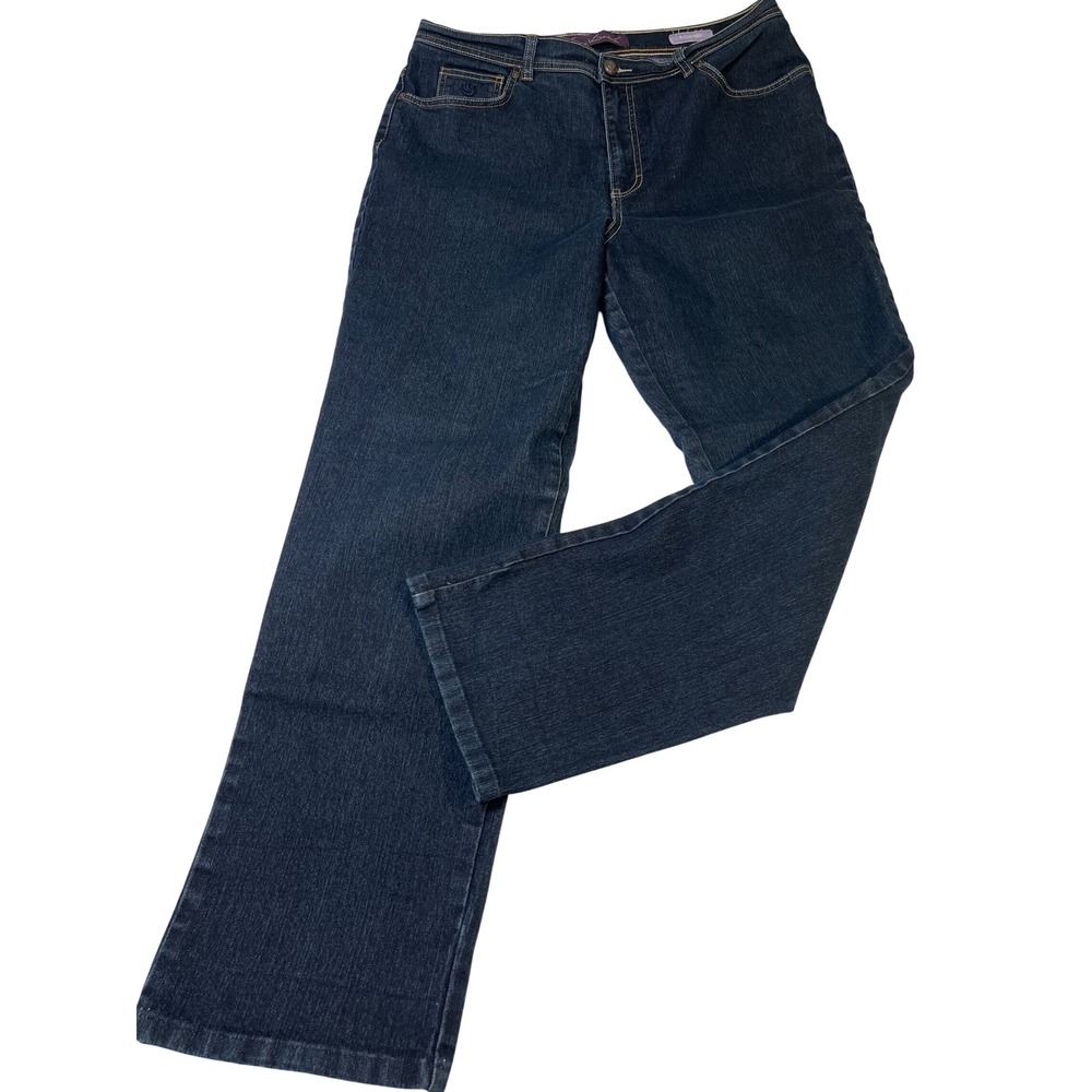 Gloria Vanderbilt Amanda Straight Leg Jeans Womens 14 Average Dark Wash Stretch